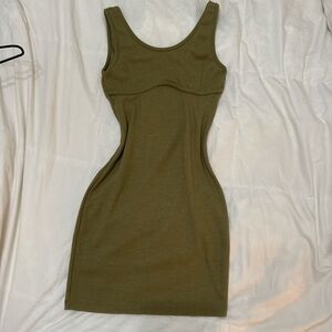 Olive Green Sleeveless Dress